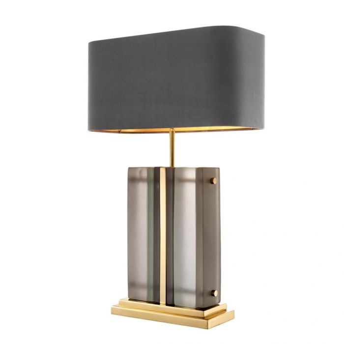 Solana Brass Frosted Glass Table Lamp, Frosted Glass Table Lamp