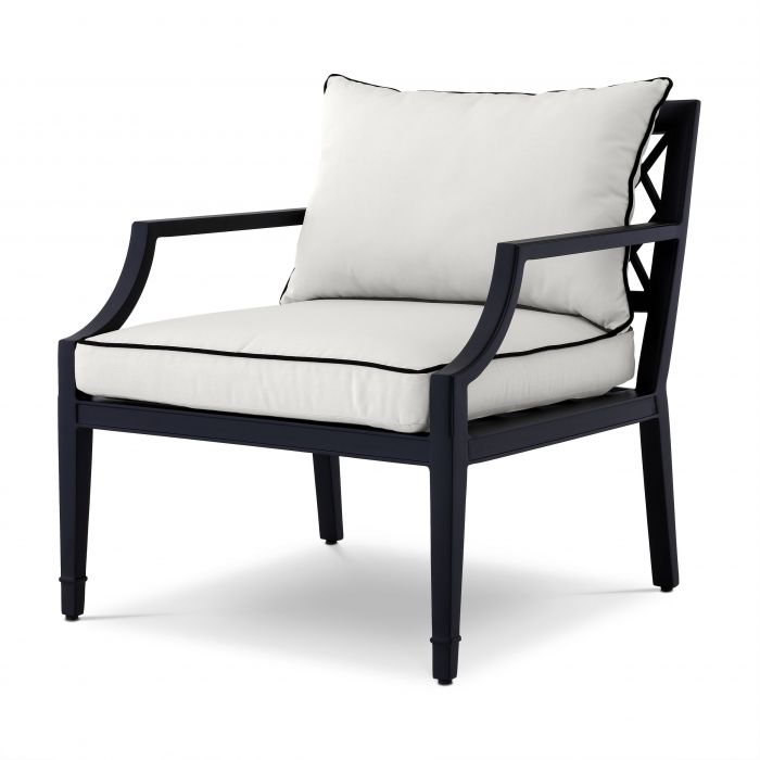 Bella Vista Black Outdoor Armchair, Black And White Outdoor Furniture